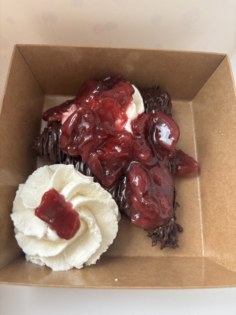 Eggless Flourless Black Forest Cake Slice
