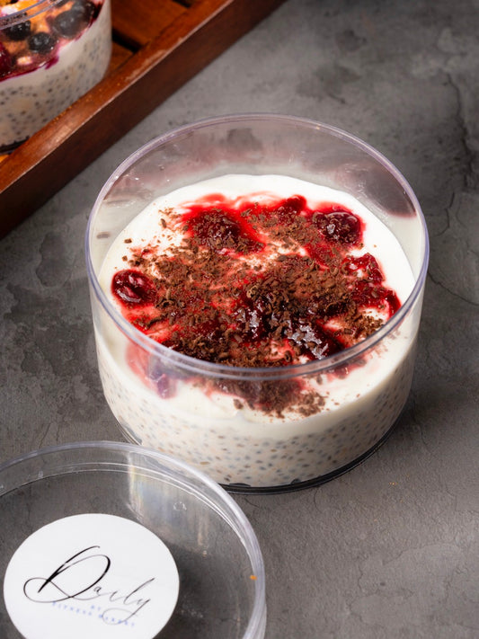 28gm Protein: Black Forest Overnight Oats