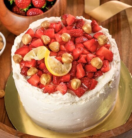 Strawberries, Lemon & White Chocolate Cake