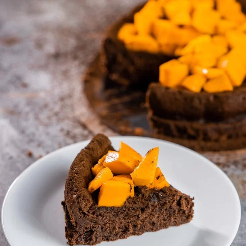 Flourless Chocolate Mango Torte